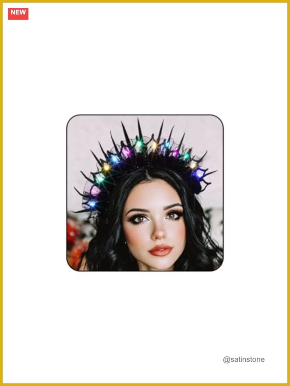 LED Flower Headband Light Up Halo Crown Lace Costume Headpiece Glitter Hair